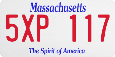 MA license plate 5XP117
