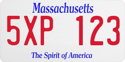MA license plate 5XP123