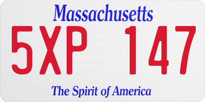 MA license plate 5XP147