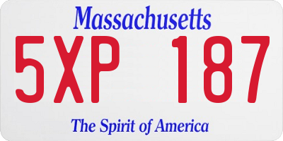 MA license plate 5XP187