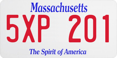 MA license plate 5XP201