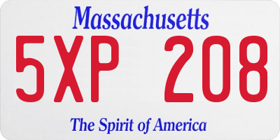 MA license plate 5XP208