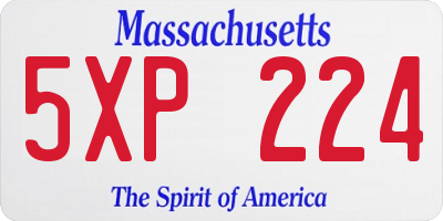 MA license plate 5XP224