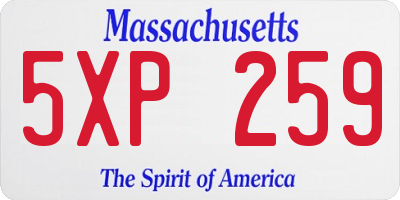 MA license plate 5XP259