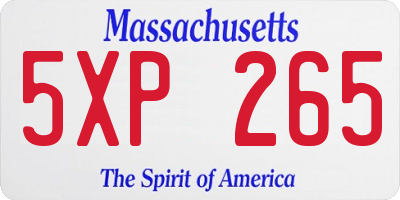 MA license plate 5XP265