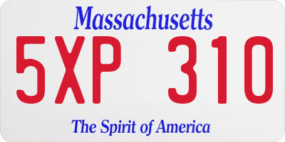 MA license plate 5XP310