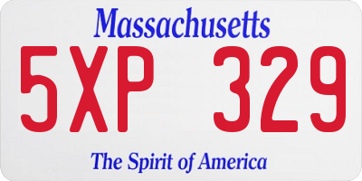 MA license plate 5XP329