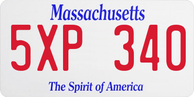 MA license plate 5XP340