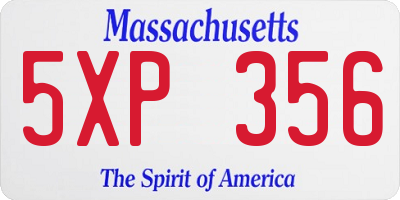 MA license plate 5XP356