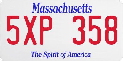 MA license plate 5XP358