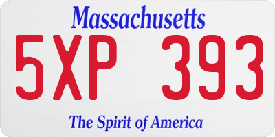 MA license plate 5XP393