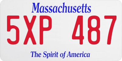 MA license plate 5XP487