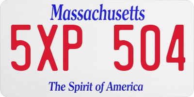 MA license plate 5XP504