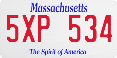 MA license plate 5XP534