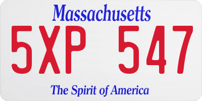 MA license plate 5XP547