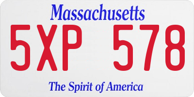 MA license plate 5XP578