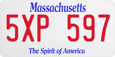 MA license plate 5XP597
