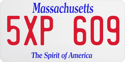 MA license plate 5XP609