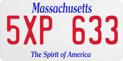 MA license plate 5XP633