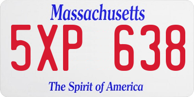 MA license plate 5XP638