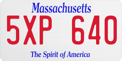 MA license plate 5XP640