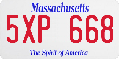 MA license plate 5XP668