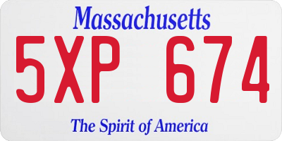 MA license plate 5XP674