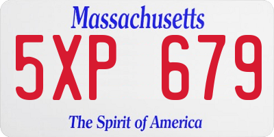 MA license plate 5XP679
