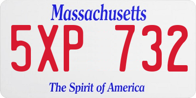 MA license plate 5XP732