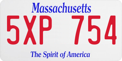 MA license plate 5XP754