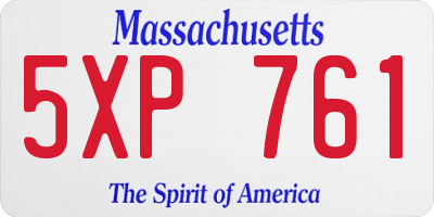 MA license plate 5XP761