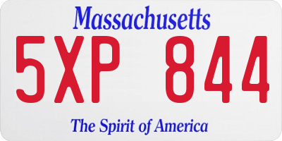 MA license plate 5XP844