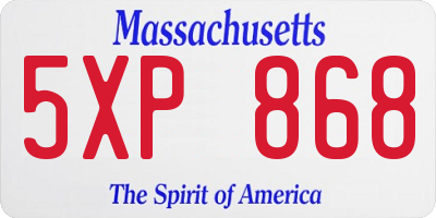 MA license plate 5XP868