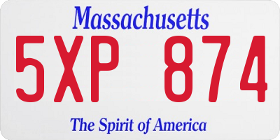 MA license plate 5XP874