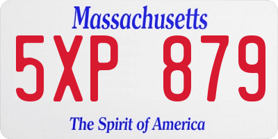 MA license plate 5XP879