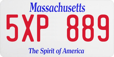 MA license plate 5XP889