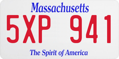 MA license plate 5XP941