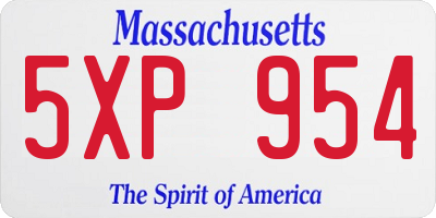 MA license plate 5XP954