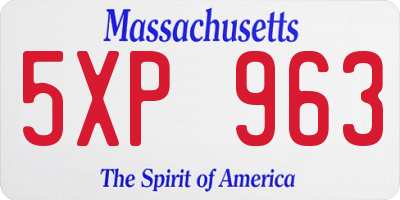MA license plate 5XP963