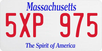 MA license plate 5XP975