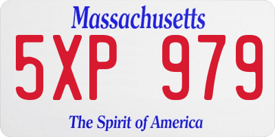 MA license plate 5XP979