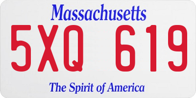 MA license plate 5XQ619