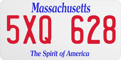 MA license plate 5XQ628