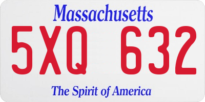 MA license plate 5XQ632