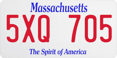 MA license plate 5XQ705