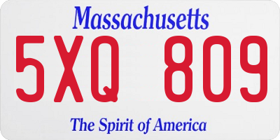 MA license plate 5XQ809