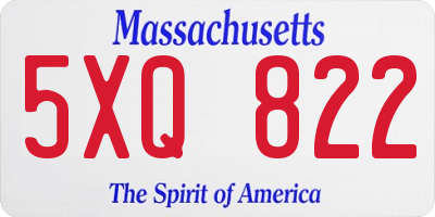 MA license plate 5XQ822
