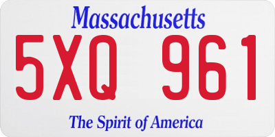 MA license plate 5XQ961