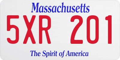MA license plate 5XR201