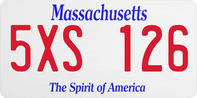 MA license plate 5XS126